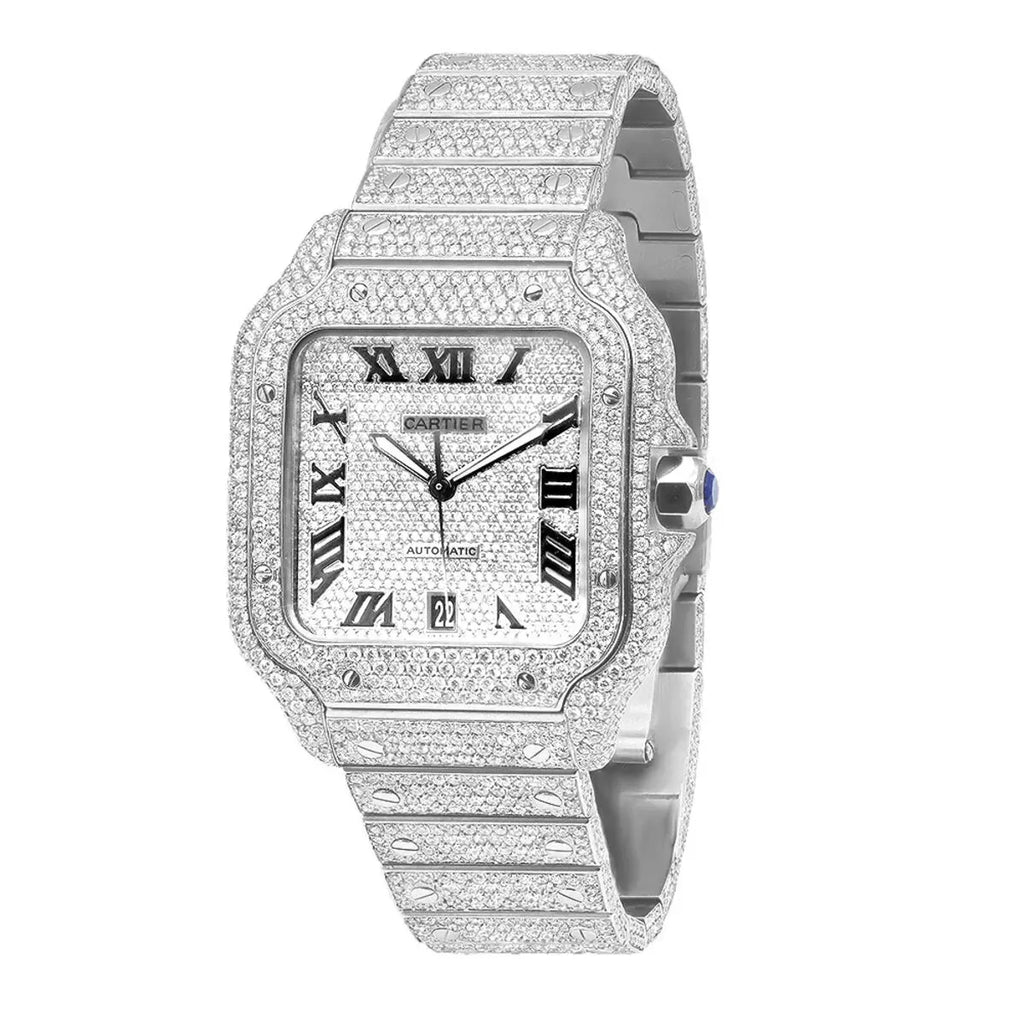 Iced Out Cartier Santos
40mm Diamond Watch