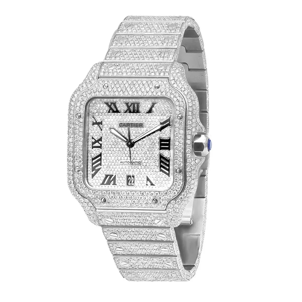 Iced Out Cartier Santos
40mm Diamond Watch