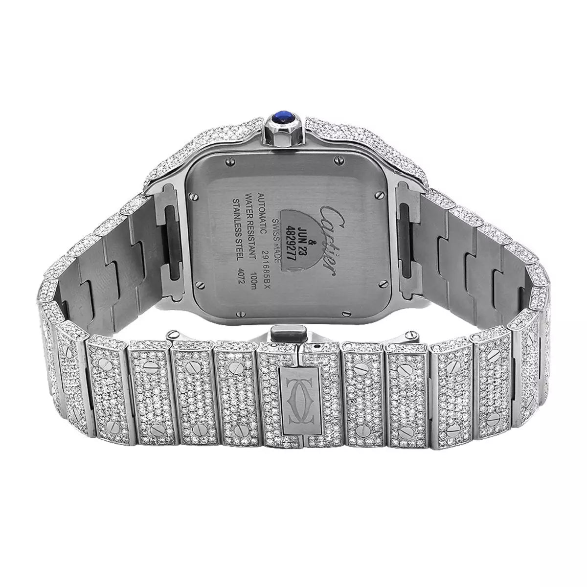 Iced Out Cartier Santos
40mm Diamond Watch