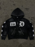 Metallic Zip-Up Hoodie