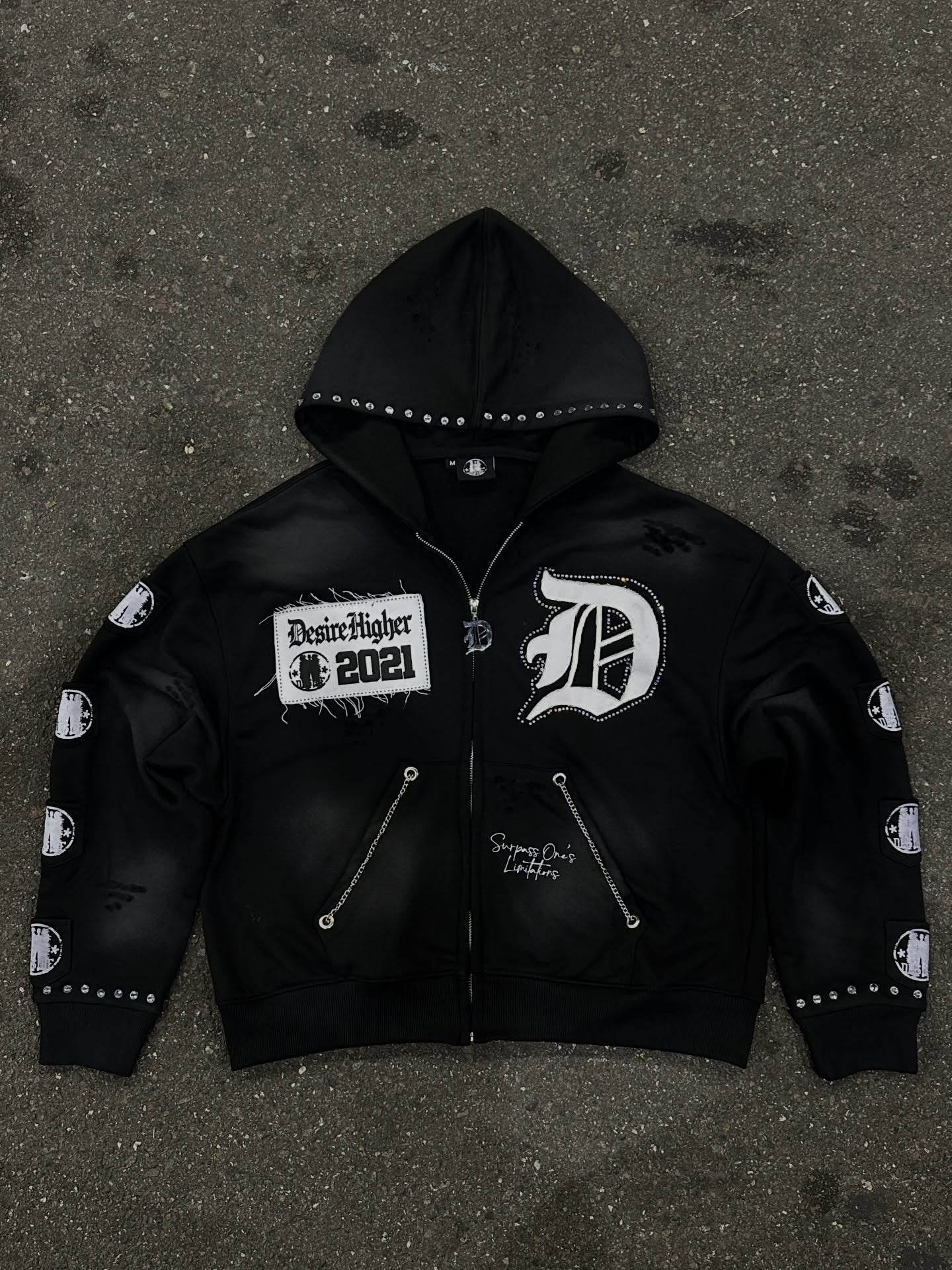 Metallic Zip-Up Hoodie