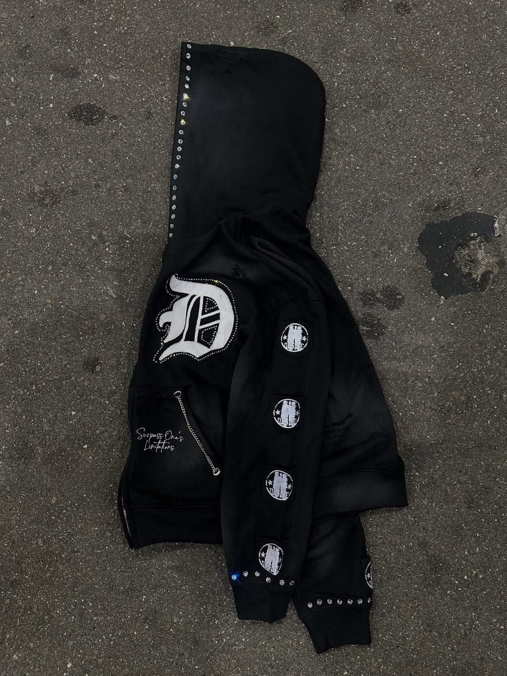 Metallic Zip-Up Hoodie