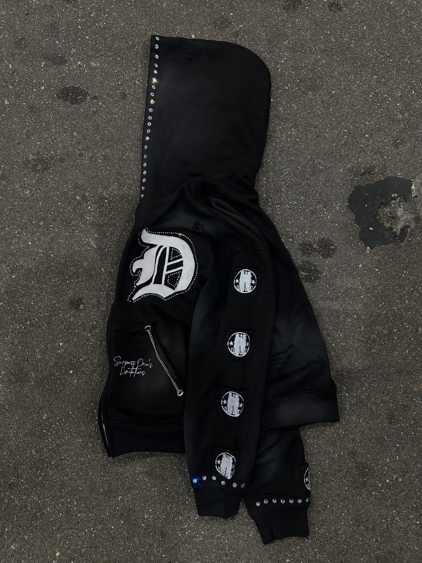 Metallic Zip-Up Hoodie