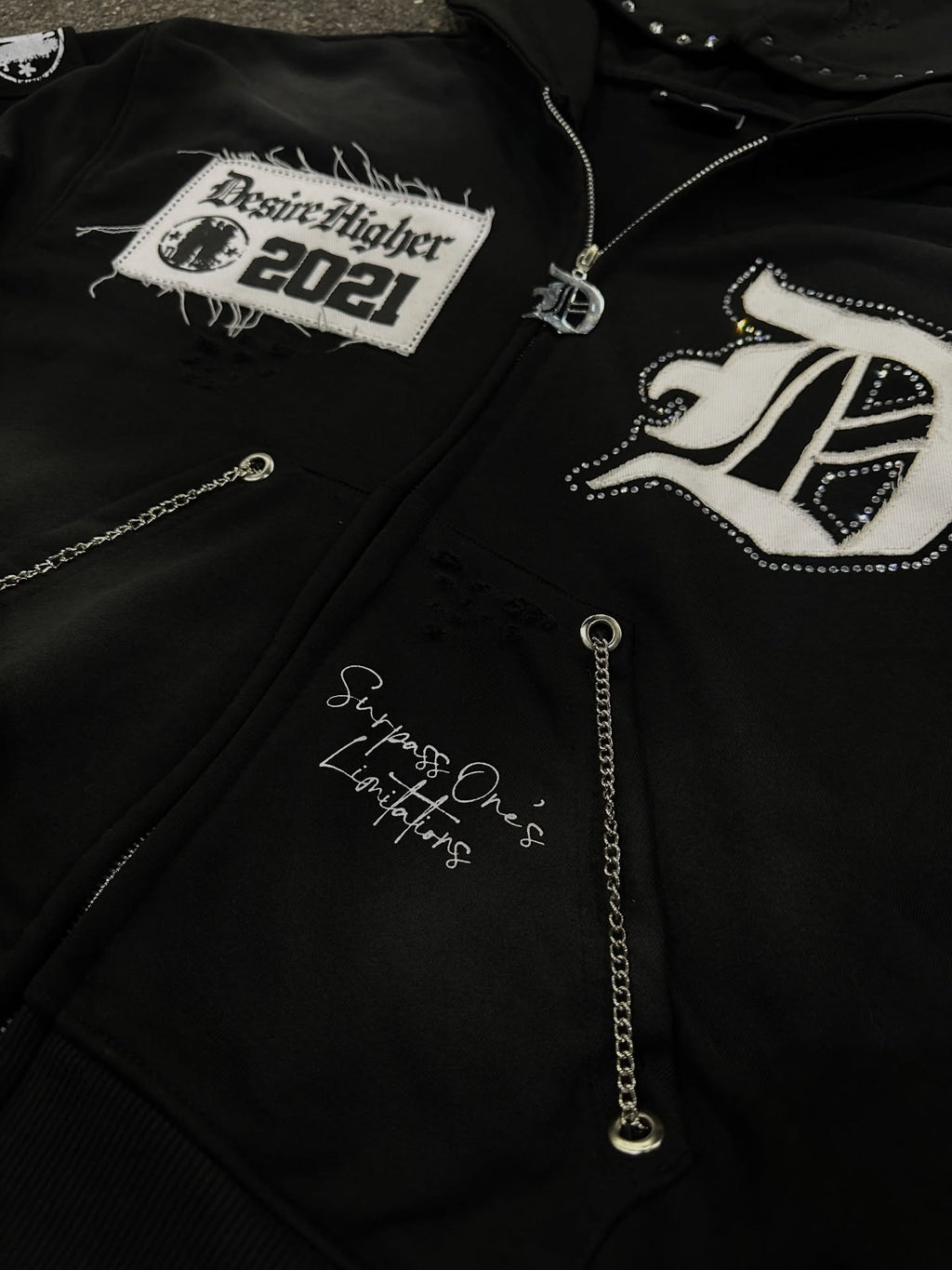 Metallic Zip-Up Hoodie