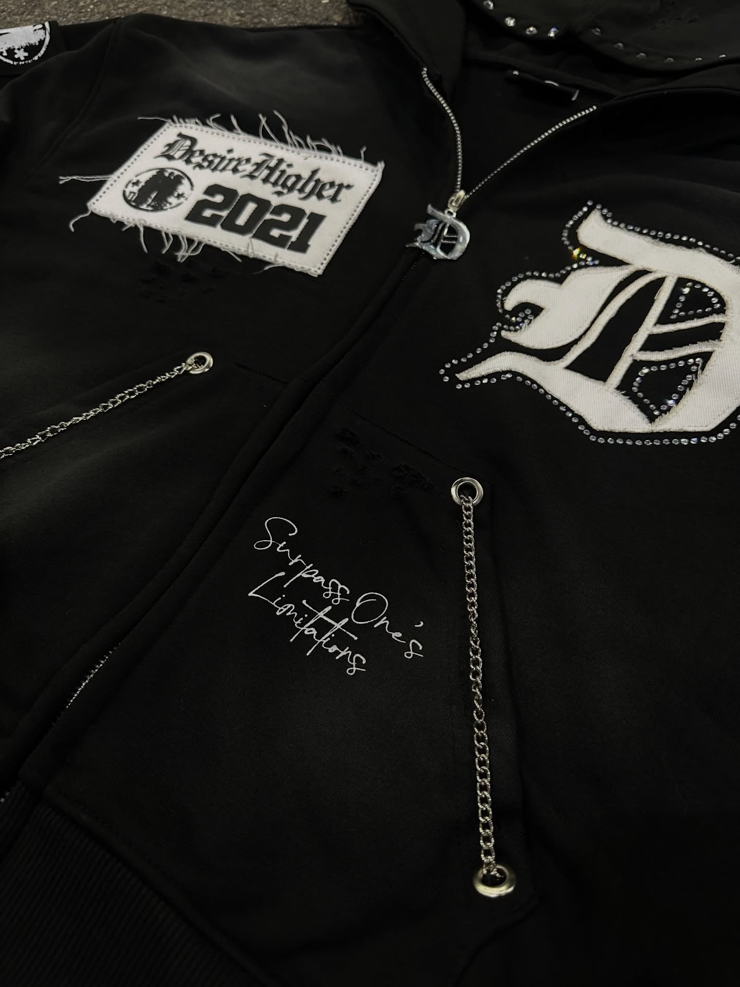 Metallic Zip-Up Hoodie